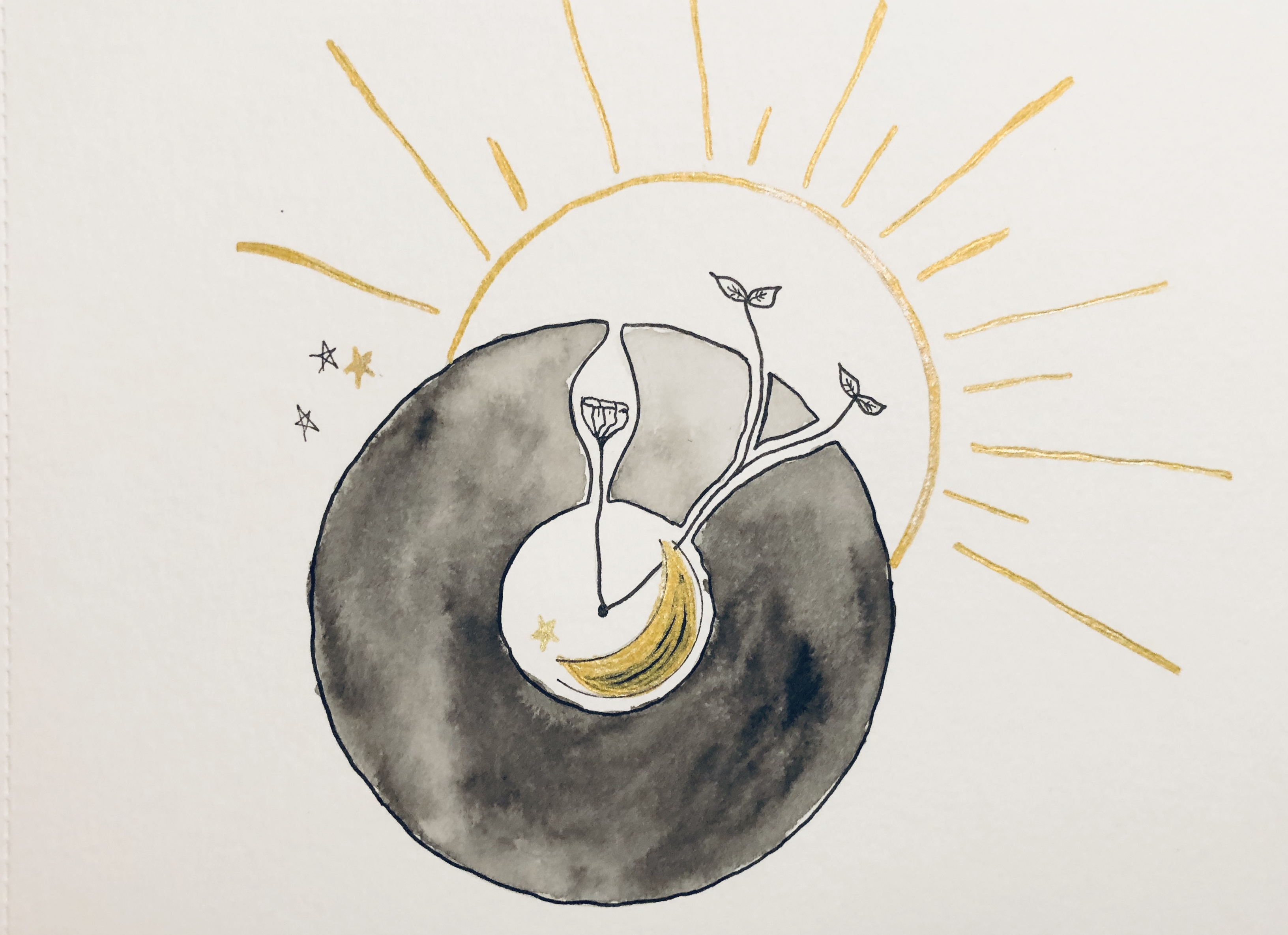 Vide-fécond-creuset-transformation-illustration-blog-Atelier-Jour-de-Lune Illustration de l'article de blog Le vide fécond de l'Atelier Jour de Lune